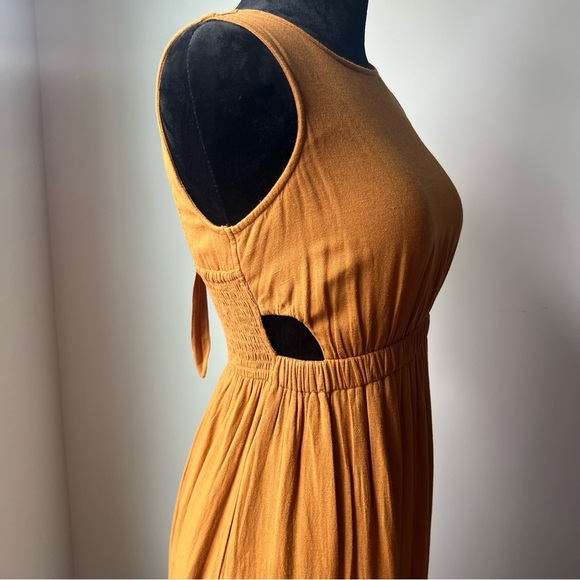 Sincerely Jules Linen Blend Burnt Orange Cut Out Sundress - Small - Picture 11 of 15